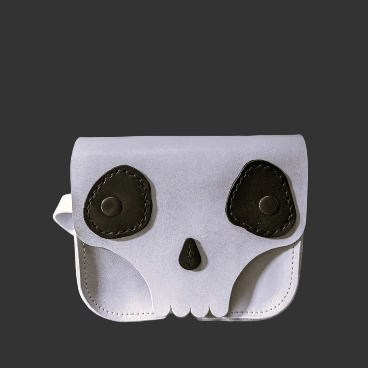 Custom All Black Skull Cross Body Bag