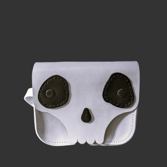 Custom All Black Skull Cross Body Bag