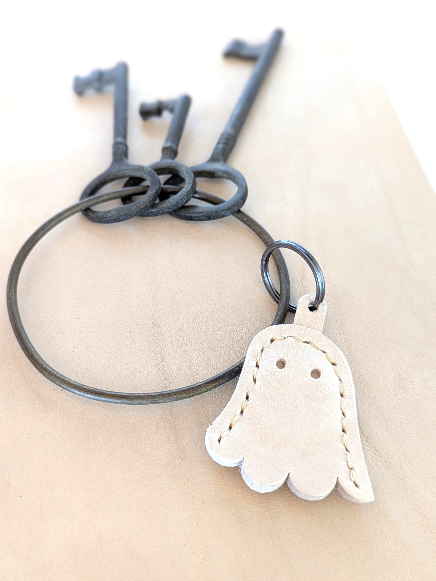 HalloweenLeather Keyrings - Ghost, Bat & Pumpkin