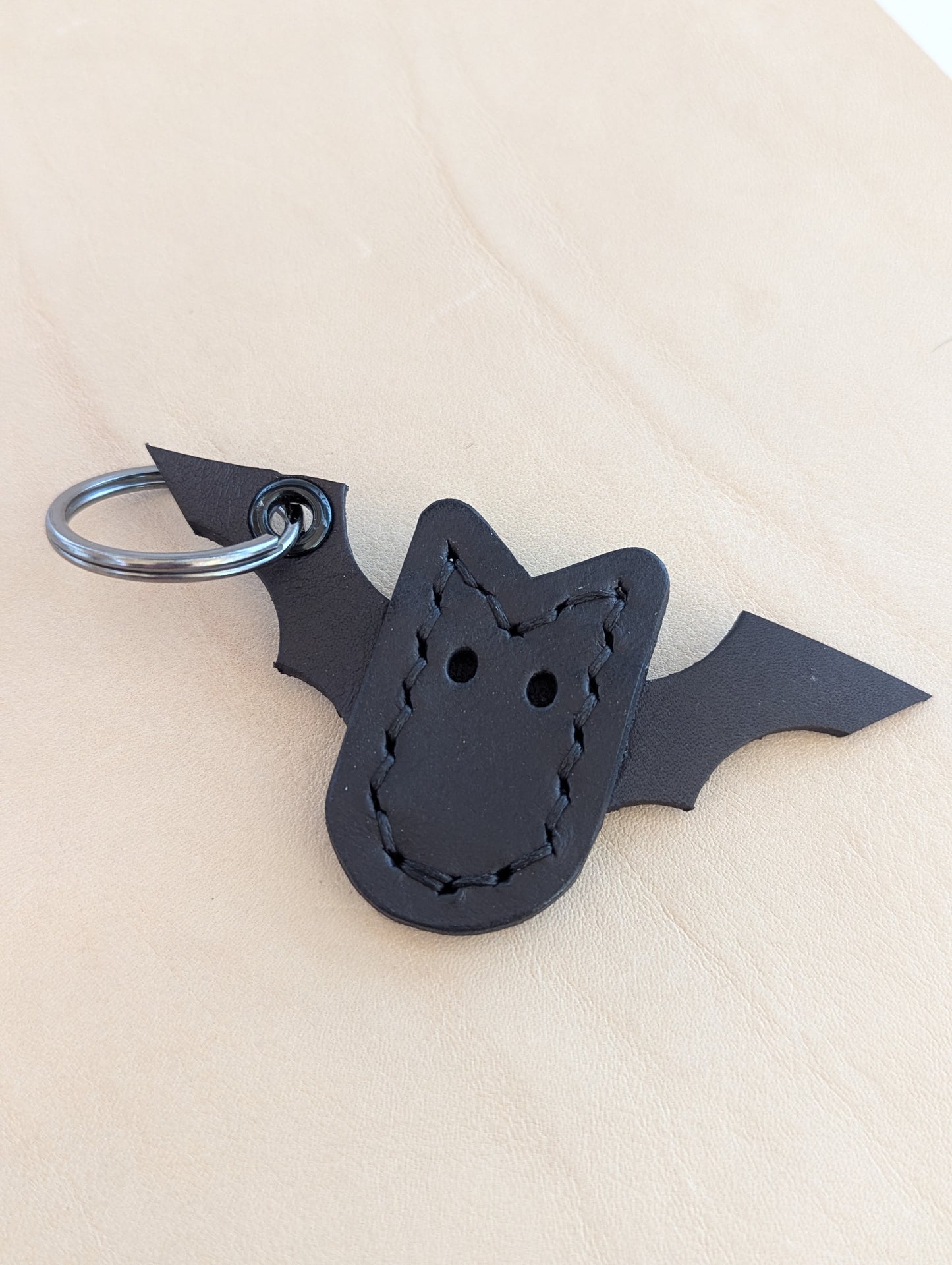 HalloweenLeather Keyrings - Ghost, Bat & Pumpkin
